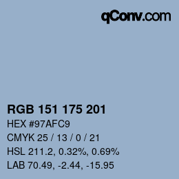 Farbcode: RGB 151 175 201 | qconv.com