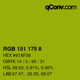 カラーコード: RGB 151 175 8 | qconv.com