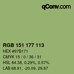 Farbcode: RGB 151 177 113 | qconv.com