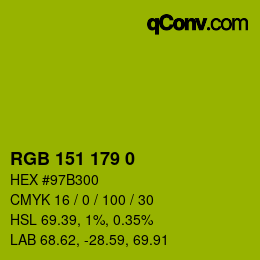 Color code: RGB 151 179 0 | qconv.com