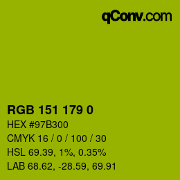 Color code: RGB 151 179 0 | qconv.com