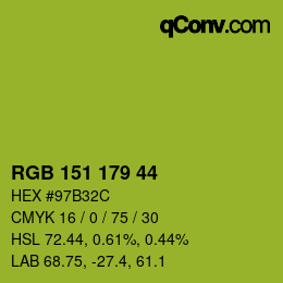 カラーコード: RGB 151 179 44 | qconv.com