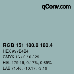 カラーコード: RGB 151 180.8 180.4 | qconv.com