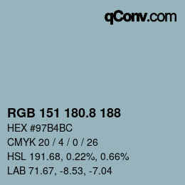 Color code: RGB 151 180.8 188 | qconv.com