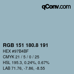 Color code: RGB 151 180.8 191 | qconv.com