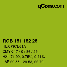 Color code: RGB 151 182 26 | qconv.com