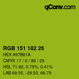 Color code: RGB 151 182 26 | qconv.com