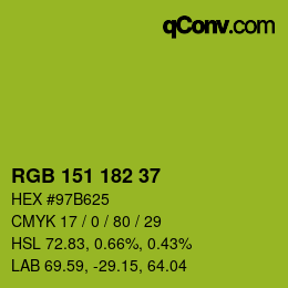 颜色代码: RGB 151 182 37 | qconv.com