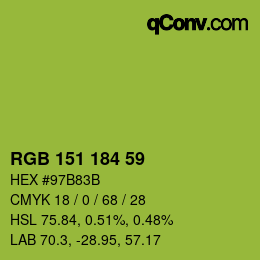 Color code: RGB 151 184 59 | qconv.com