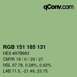 カラーコード: RGB 151 185 131 | qconv.com