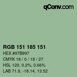 Color code: RGB 151 185 151 | qconv.com
