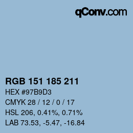 Color code: RGB 151 185 211 | qconv.com