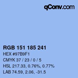 Color code: RGB 151 185 241 | qconv.com