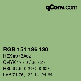 Farbcode: RGB 151 186 130 | qconv.com