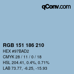 Color code: RGB 151 186 210 | qconv.com