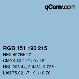 Color code: RGB 151 190 215 | qconv.com
