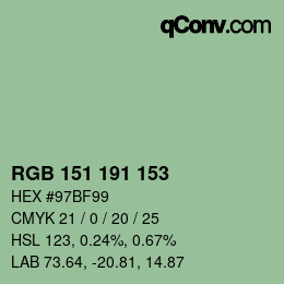 Color code: RGB 151 191 153 | qconv.com
