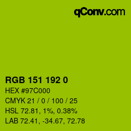 カラーコード: RGB 151 192 0 | qconv.com
