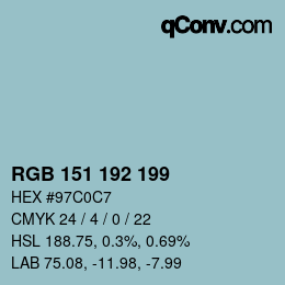 Color code: RGB 151 192 199 | qconv.com