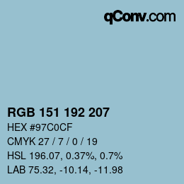 Color code: RGB 151 192 207 | qconv.com