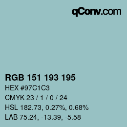 Color code: RGB 151 193 195 | qconv.com