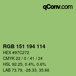 Color code: RGB 151 194 114 | qconv.com