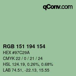Color code: RGB 151 194 154 | qconv.com