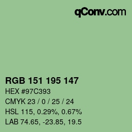 Farbcode: RGB 151 195 147 | qconv.com