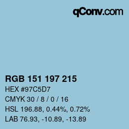Color code: RGB 151 197 215 | qconv.com