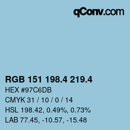カラーコード: RGB 151 198.4 219.4 | qconv.com