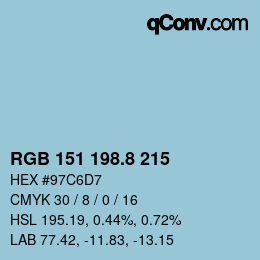 Color code: RGB 151 198.8 215 | qconv.com