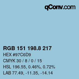 カラーコード: RGB 151 198.8 217 | qconv.com