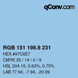Color code: RGB 151 198.8 231 | qconv.com