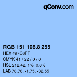 Color code: RGB 151 198.8 255 | qconv.com