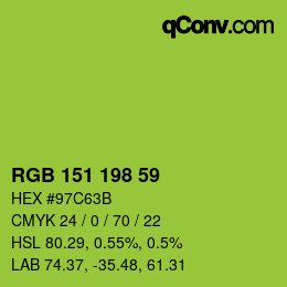 Color code: RGB 151 198 59 | qconv.com