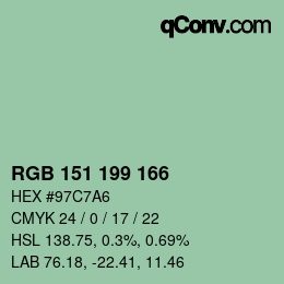 Color code: RGB 151 199 166 | qconv.com