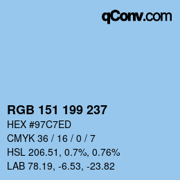 Color code: RGB 151 199 237 | qconv.com