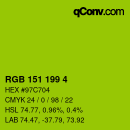 Color code: RGB 151 199 4 | qconv.com