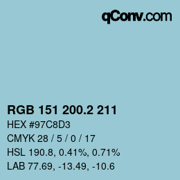 カラーコード: RGB 151 200.2 211 | qconv.com