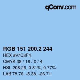 Color code: RGB 151 200.2 244 | qconv.com
