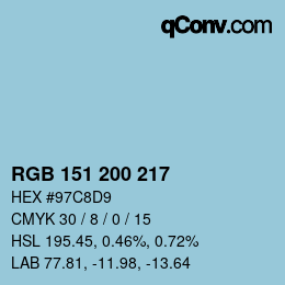 Color code: RGB 151 200 217 | qconv.com