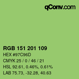 Color code: RGB 151 201 109 | qconv.com