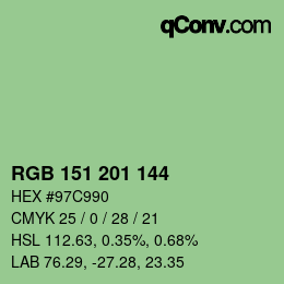Color code: RGB 151 201 144 | qconv.com