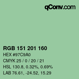 Color code: RGB 151 201 160 | qconv.com