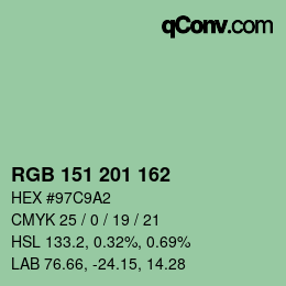 Color code: RGB 151 201 162 | qconv.com