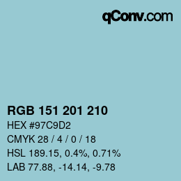 Color code: RGB 151 201 210 | qconv.com