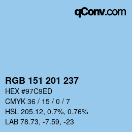 Color code: RGB 151 201 237 | qconv.com