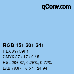 Color code: RGB 151 201 241 | qconv.com