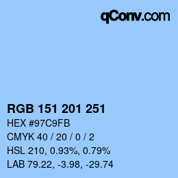 Color code: RGB 151 201 251 | qconv.com