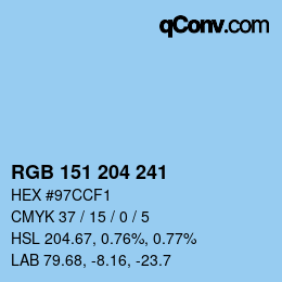 Color code: RGB 151 204 241 | qconv.com